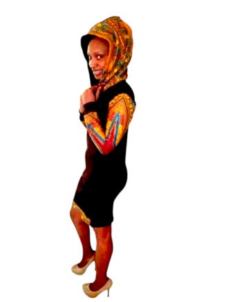 Dashiki Hooded Bodycon Dress