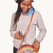 leather Picnic bag (leather and sisal) @ ksh 3000