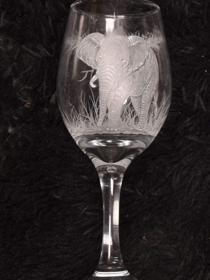 Engraved Wildlife Wine Glasses