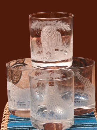 Engraved whisky glasses