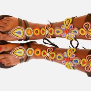 knee beeded sandals