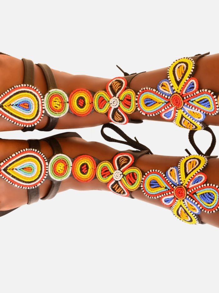 knee beeded sandals