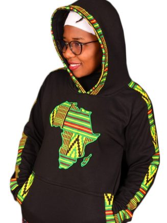 African Map Ankara Hoodie