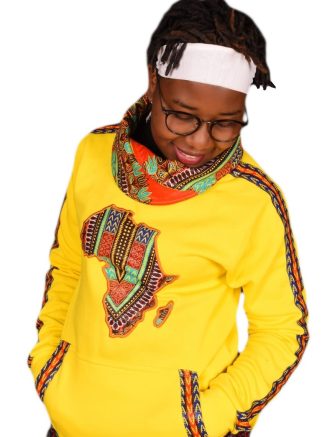 Yellow African-Map Dashiki Snood