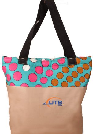 Branded Leather-Kente Handbag