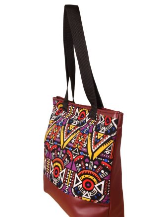 Tribal Brown Leather Handbag