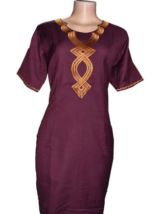 Maroon Elegance Embroidered Dress
