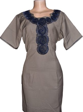Spiral Embroidered African Dress