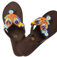 two-oval leather sandals