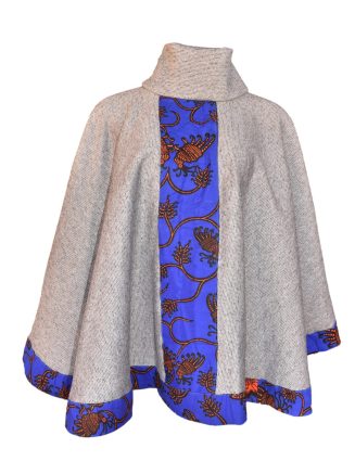 Blue-Light Grey Poncho