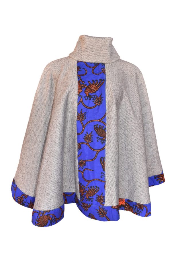 Blue-Light Grey Poncho