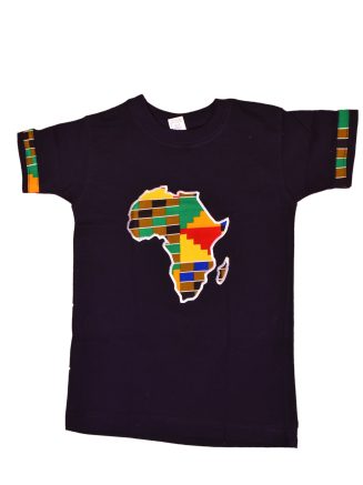Black-Kente Africa Map T-shits