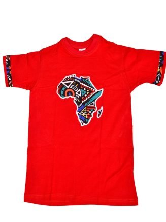 Red Africa Map T-shirt.