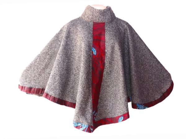 Turtle Neck poncho (Grey)