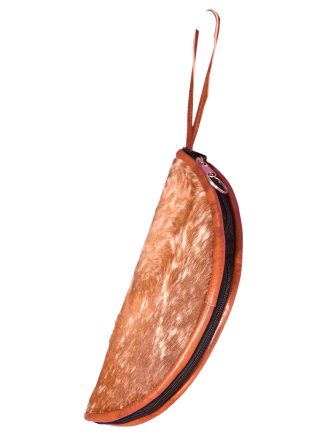 Half Moon Cowhide Clutch Bag
