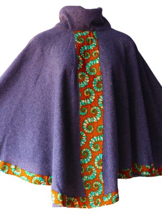 Navy Blue Turtle Neck Poncho