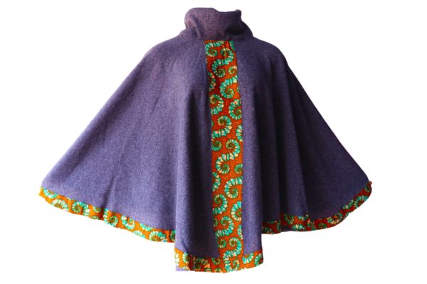 Navy Blue Turtle Neck Poncho
