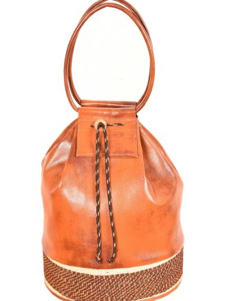 Unisex Pot Leather Sisal Bag