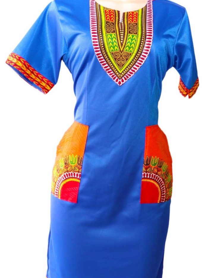 Blue Dashiki Dress