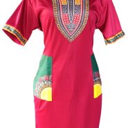 Maroon Dashiki dress