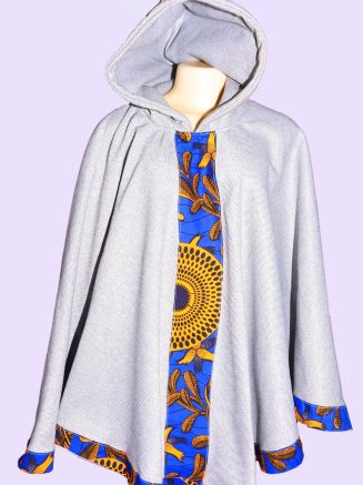 Classy Grey and Blue Poncho