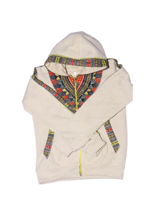 Dashiki-Inspired Zip-Up Hoodie