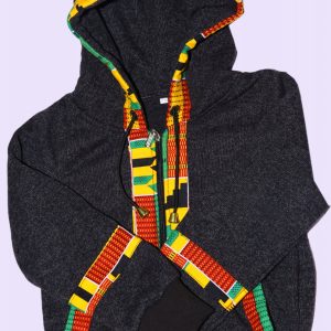 Black Hoodie with African Print