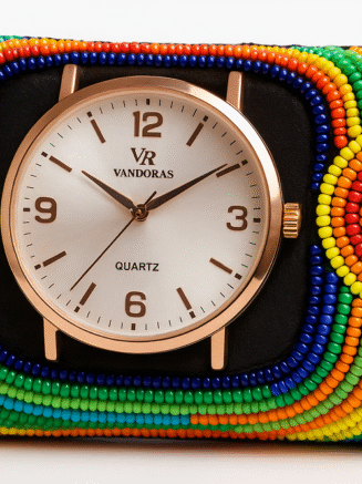 Beaded Leather Watch