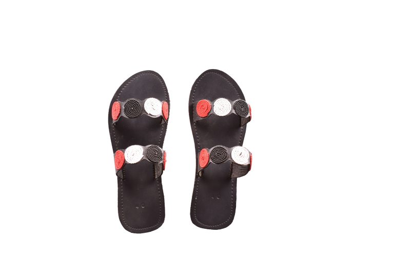Beaded Leather Sandals