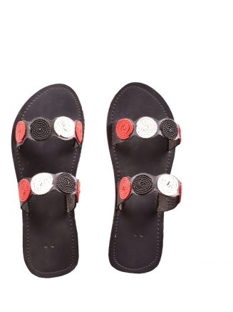 Beaded Leather Sandals