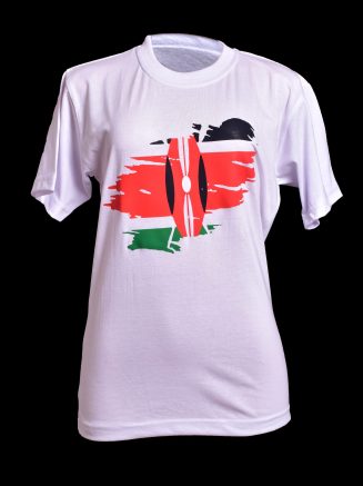 White T-shirt with the Kenyan Flag