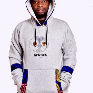 Grey Big Five Animals Hoodie