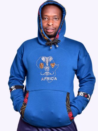 Blue Big Five Animals Hoodie