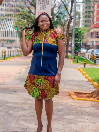 African Print A-Line Dress