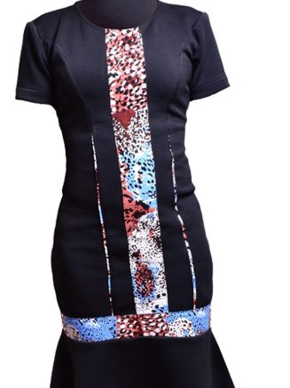 Black Dress with African Fabric