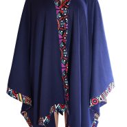 African Waterfall poncho-Blue