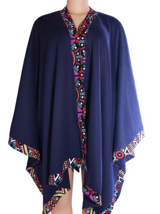 Blue African waterfall poncho