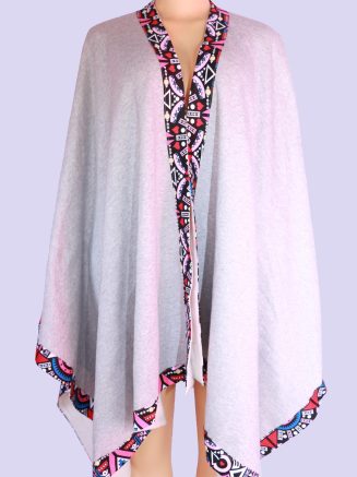 African waterfall poncho (Light grey)