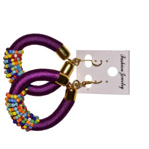 Purple Beaded earrings