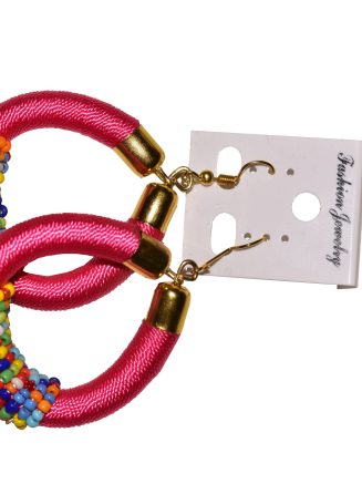 Pink Beaded Earrings