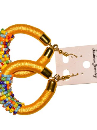Yellow beaded earrings