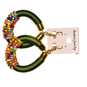 Green Beaded Earrings