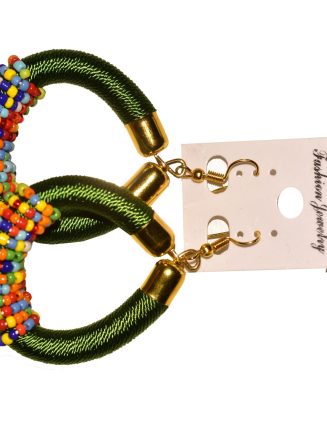 Green Beaded Earrings