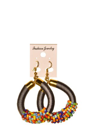 African Beaded Hoop Earrings – Handcrafted Elegance