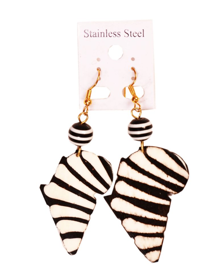 Africa-Inspired Zebra Stripe Earrings
