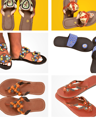 Handcrafted African Sandals – Beaded & Ankara-Inspired Designs