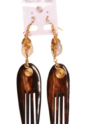 Dark brown comb earrings