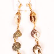 Long Cowrie Shell Earrings with Gold Finishing - Copy