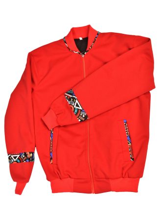 Red college Jacket with an African Design