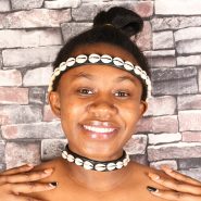 cowrie shell choker and headpeace